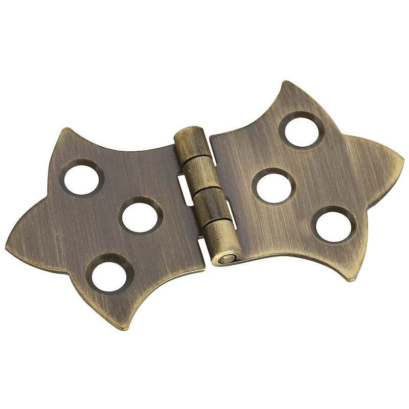 2-Pk., 1-5/16 x 2-1/4 In. Antique Brass Decorative Hinges