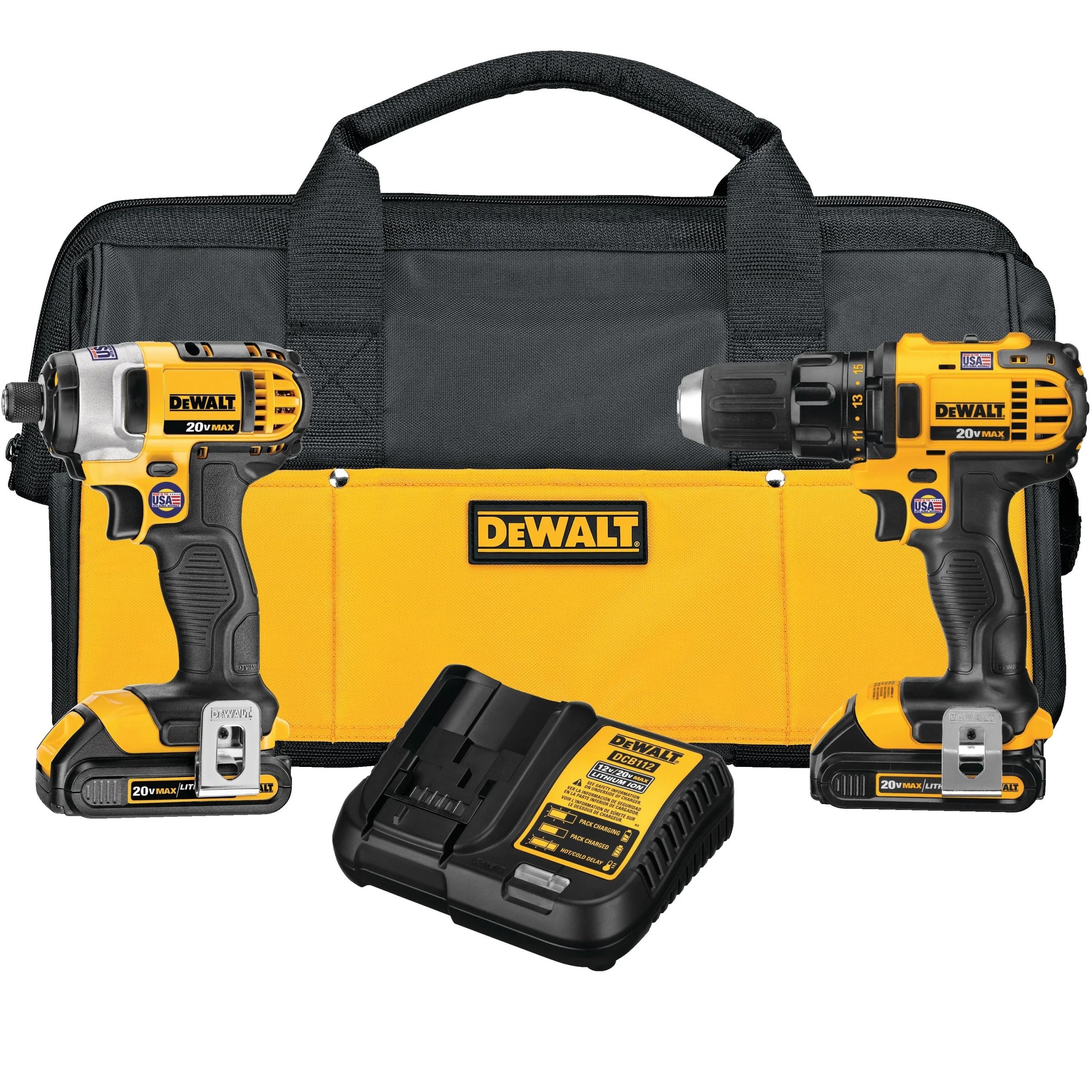 20-Volt Compact Cordless Drill/Driver & Impact Driver Combo Kit, 1/2-In., 2 Lithium-Ion Batteries