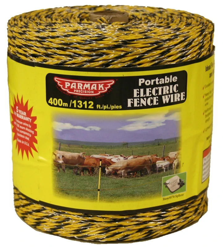 Electric Fence Wire, Yellow & Black Aluminum, 1,312-Ft. Spool