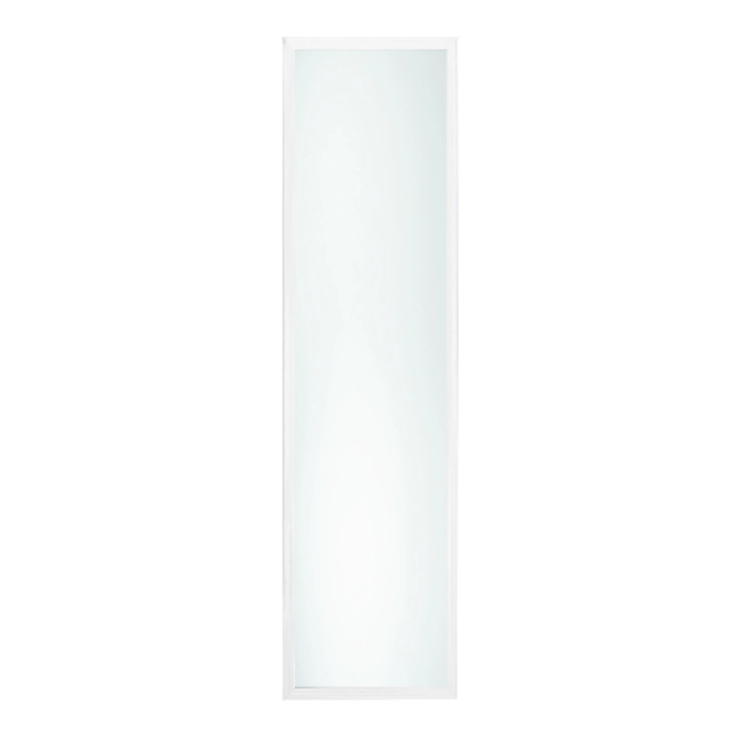 Plain Edge Frame Door Mirror, White Finish, Rectangle Molded, 14 x 50 In.