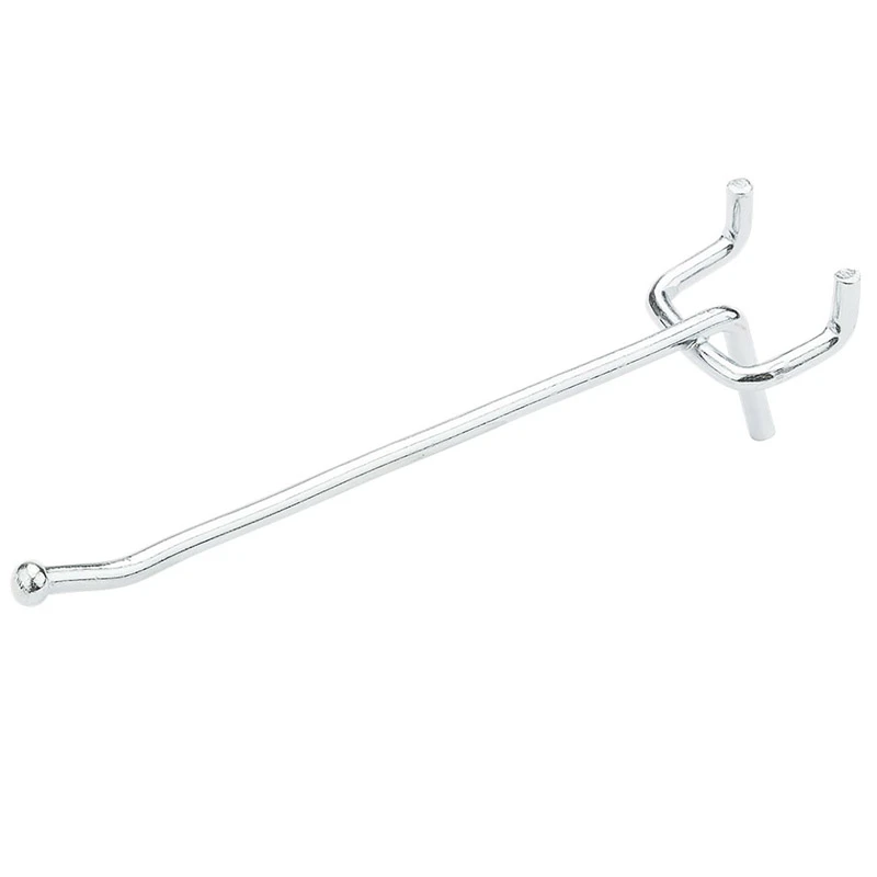 Pegboard Single Angle Hook, Galvanized Steel, 4 In., 3-Pk.