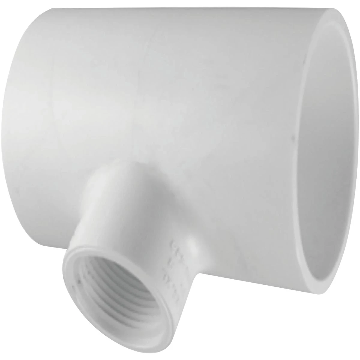Schedule 40 PVC Reducing Tee, White, 1-1/2 x 1-1/2 x 1/2 In., Slip x Slip x Thread