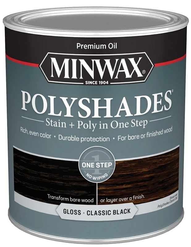 Polyshades Wood Stain, Classic Black Gloss, Qt.