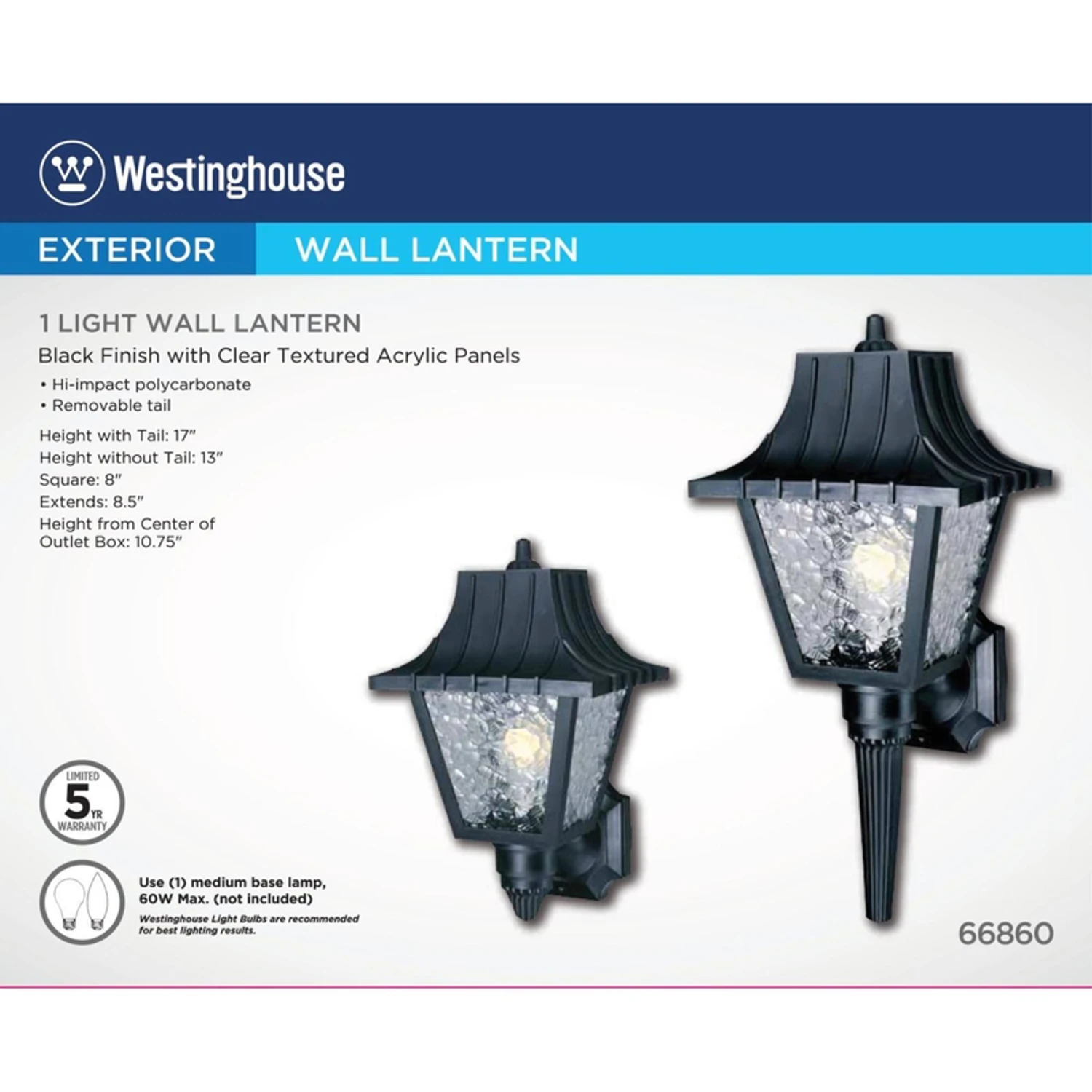 60-Watt Single-Light Wall Lantern