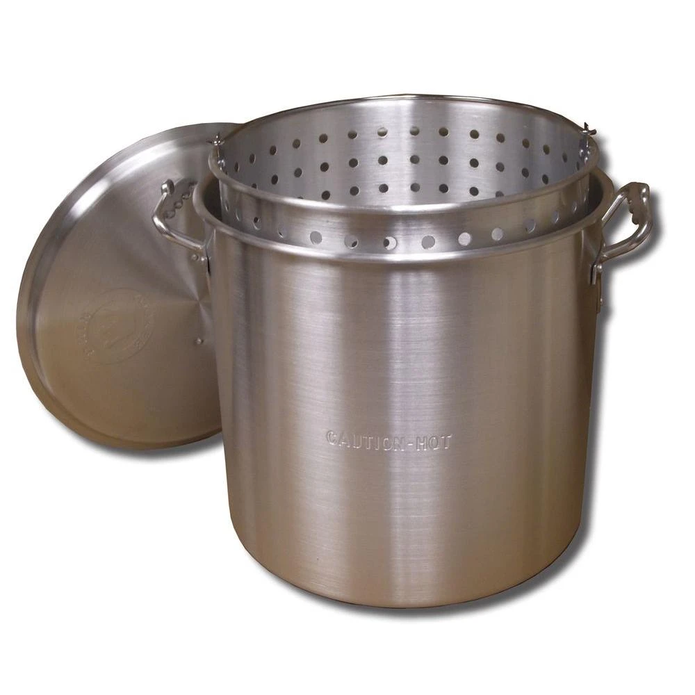 Steamer Pot with Basket, Aluminum, 80-Qt.