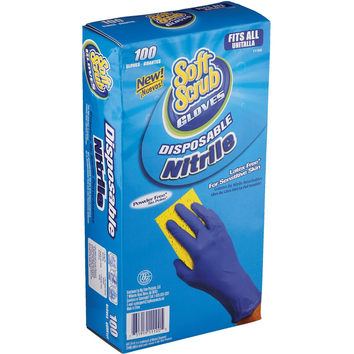 Disposable Nitrile Gloves, Latex & Powder Free, Blue, One Size, 100-Ct.