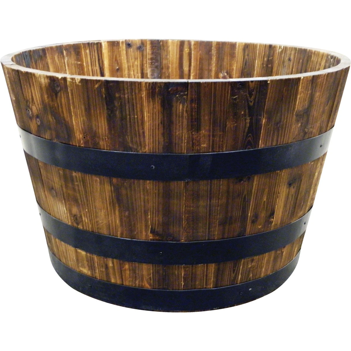 Whiskey Barrel Planter, Acacia Wood