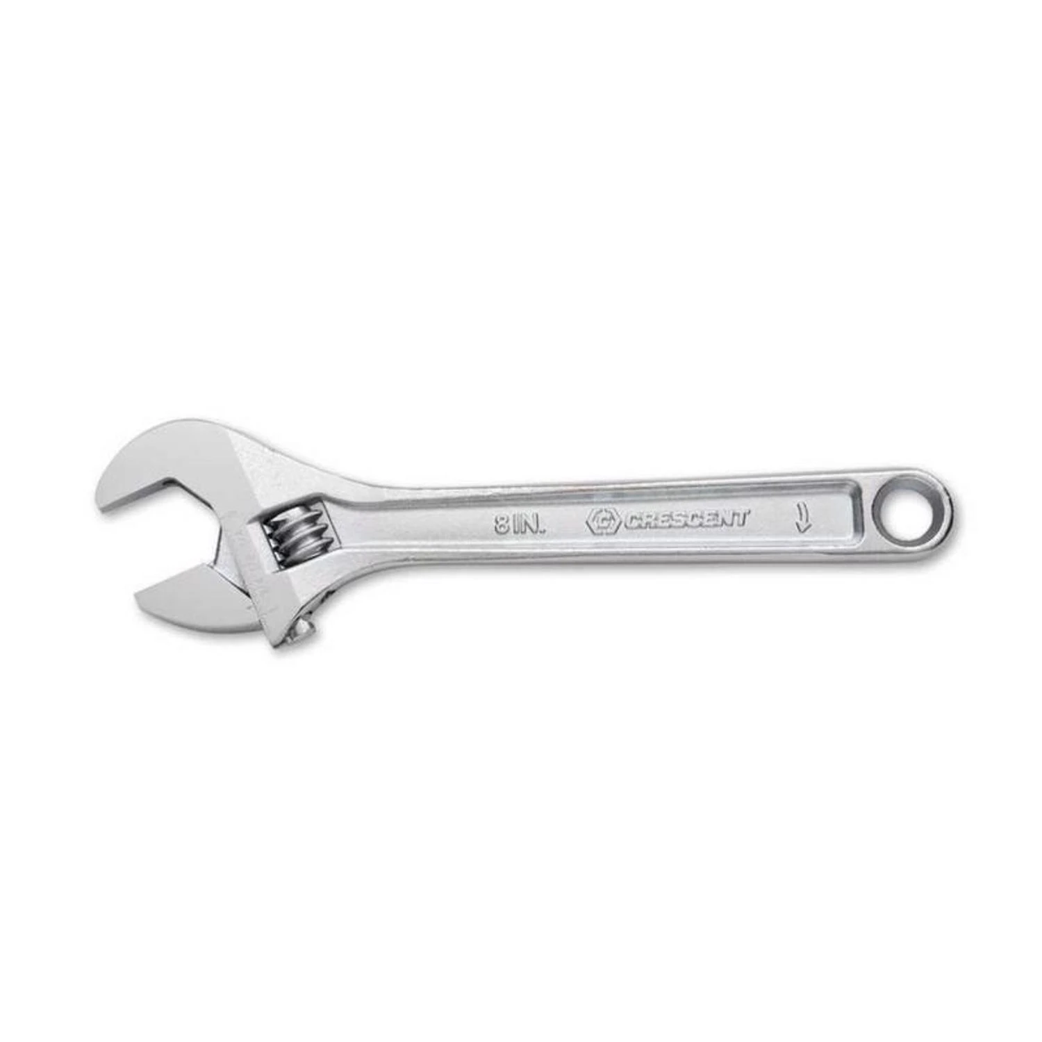 Adjustable Wrench, Chrome, 8 In.