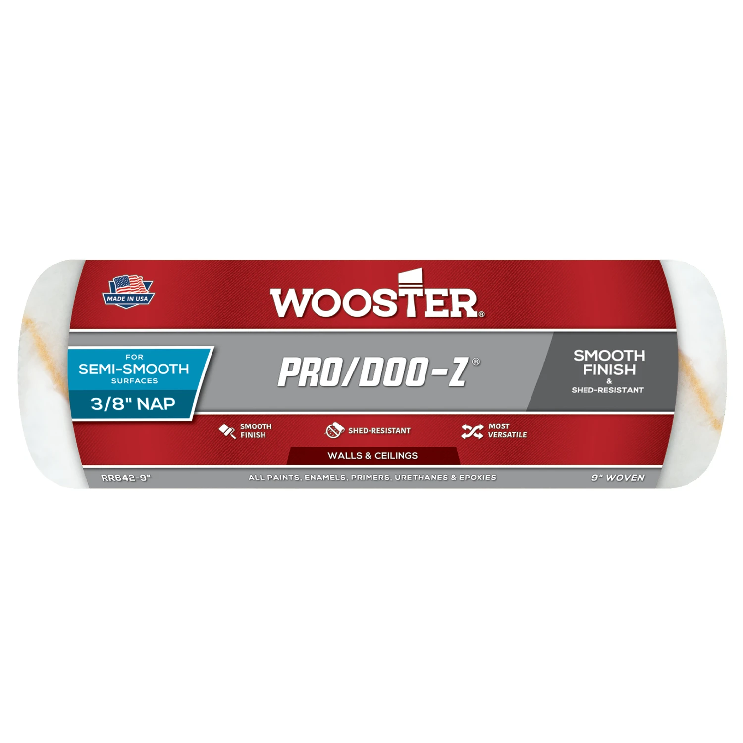Pro/Doo-Z Paint Roller Cover, 3/8-In. Nap, 9-In.