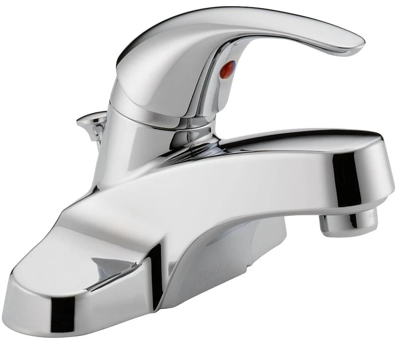 Bathroom Faucet, Chrome/Plastic Pop-Up, Single Handle