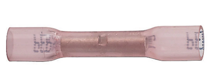 Butt Splice Connector, Red Nylon, Insulated, 22-18 AWG, 25-Pk.