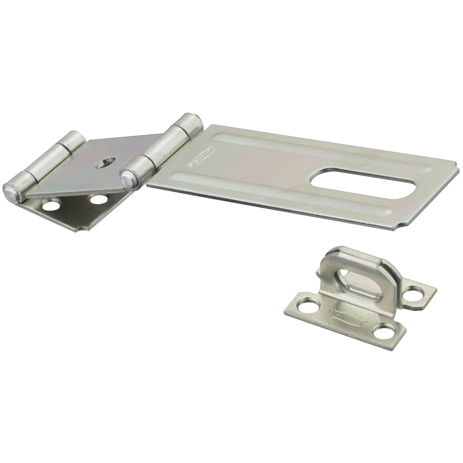 Double Hinge Safety Hasp, Zinc, 4-1/2 In.