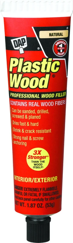 Plastic Wood Cellulose Fibre Wood Filler, Natural, 1.875-oz. Tube