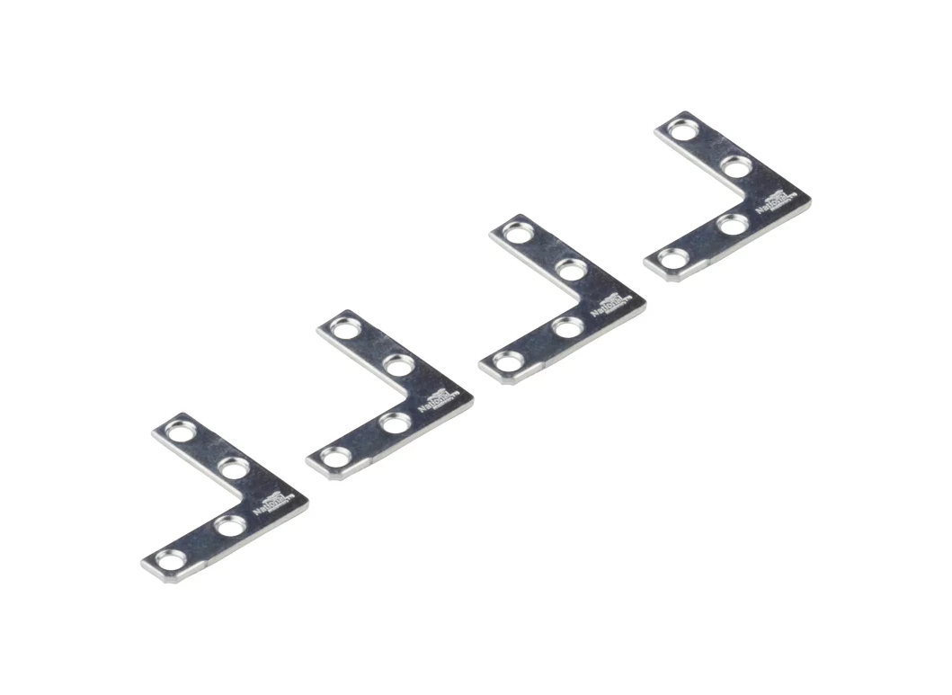 4-Pk., 1-1/2 In. Zinc Flat Corner Iron