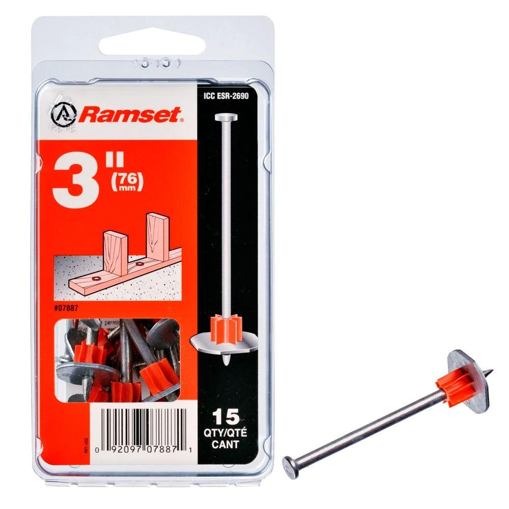 Drive Pin With Washer, .300 x 3 In., 15-Pk.