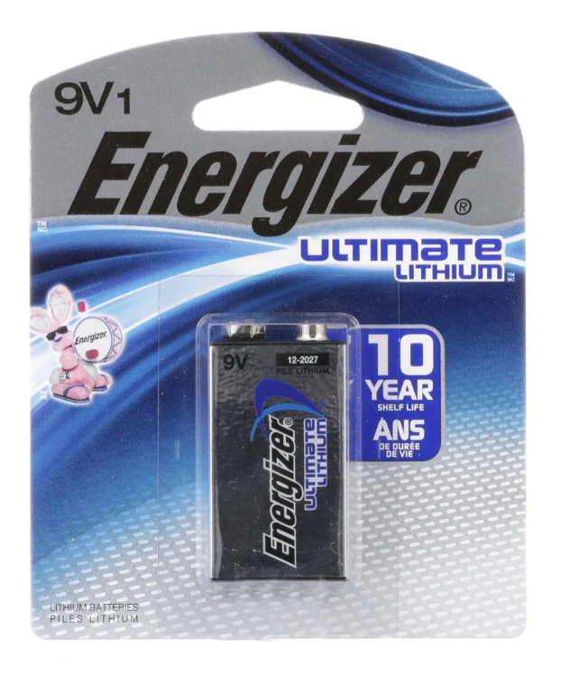 Lithium 9-Volt (9V) Battery, 1 Pack
