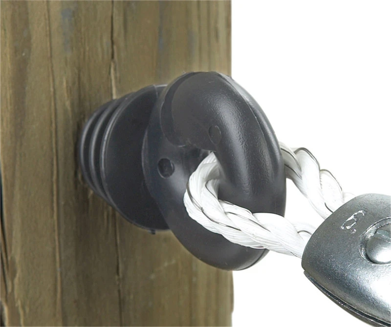 Electric Fence Insulator, Ring, Black, 25-Pk.