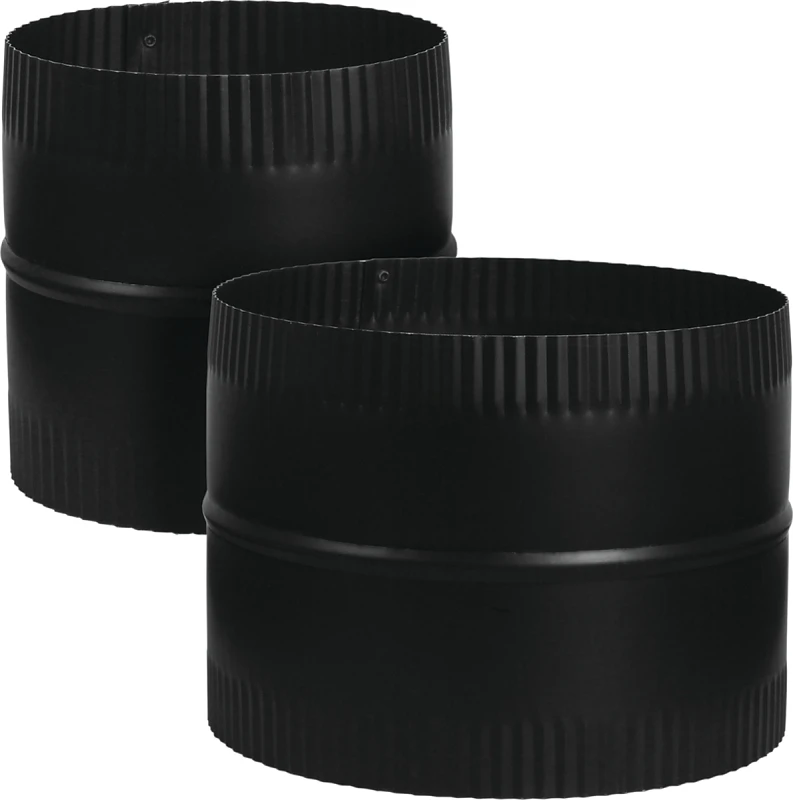 Stove Pipe Starter Joint, Black, 24 Gauge, 8 x 8 In.