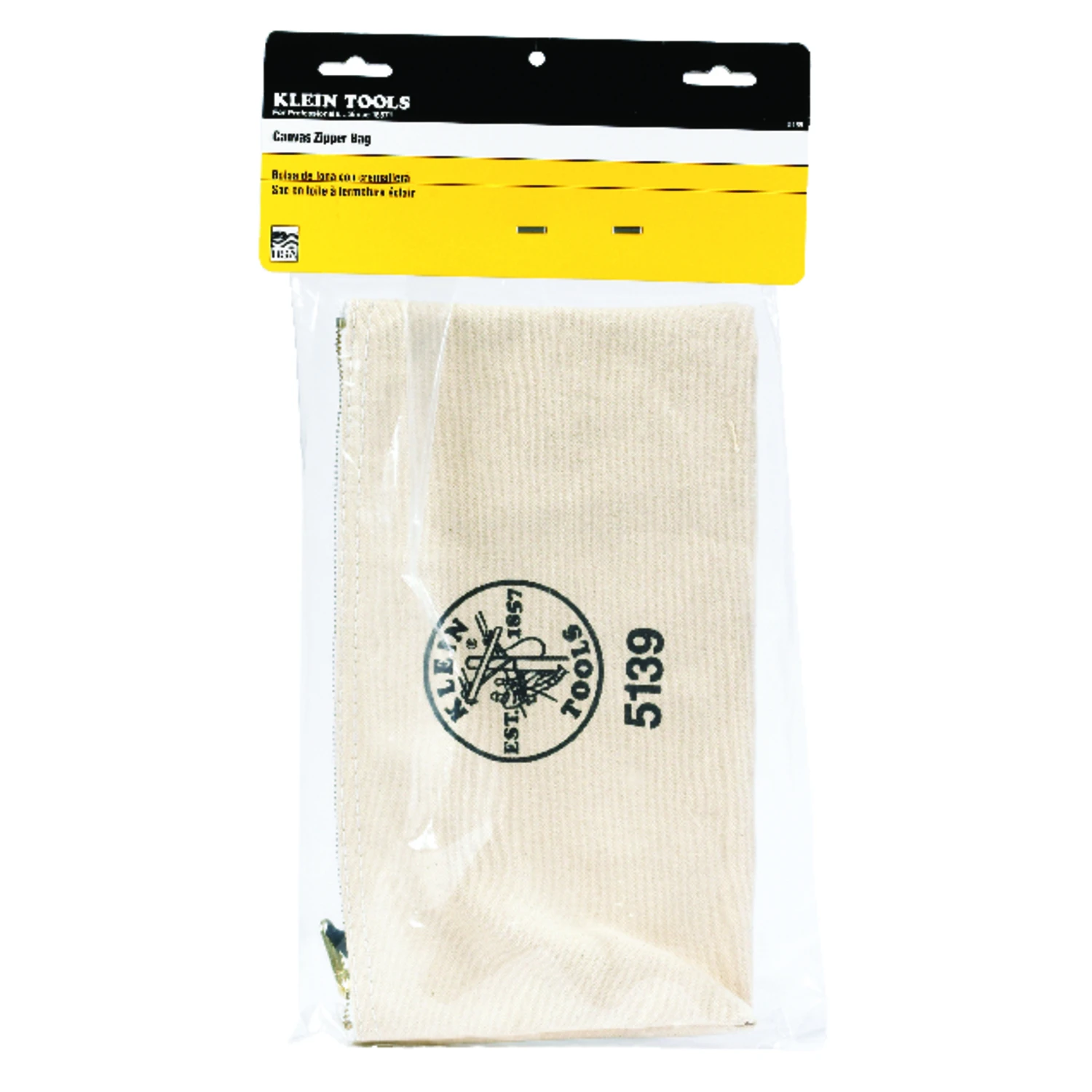 White Canvas Zipper Tool Bag, 7.5 x 12-In.