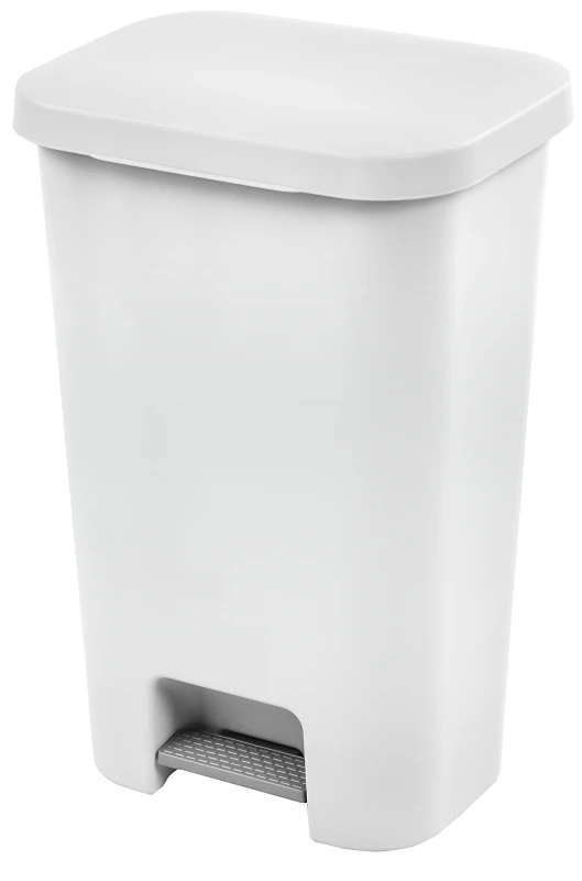 Step-On Kitchen Wastebasket, White, 11.9-Gallons