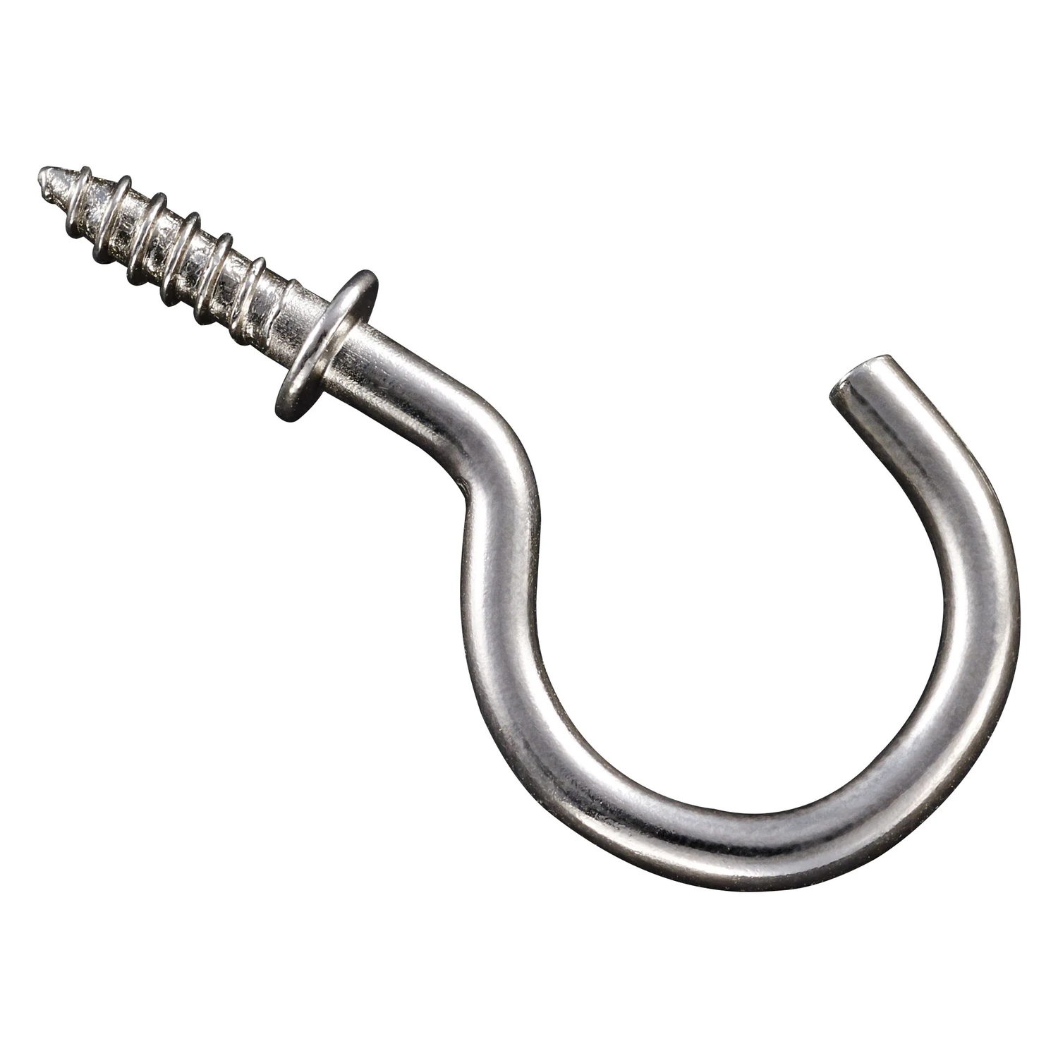 Cup Hook, Satin Nickel, 1 In., 30-Pk.