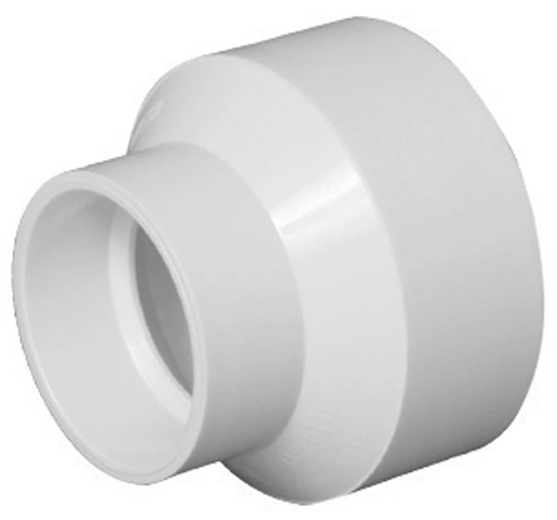 Schedule 40 DWV PVC Reducing Coupling, PVC, 4 x 2 In.
