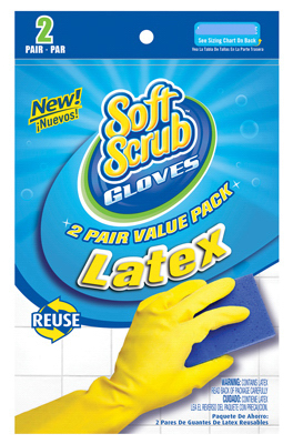 Latex Gloves, Yellow With Flocked Lining, XL, 2-Pr.