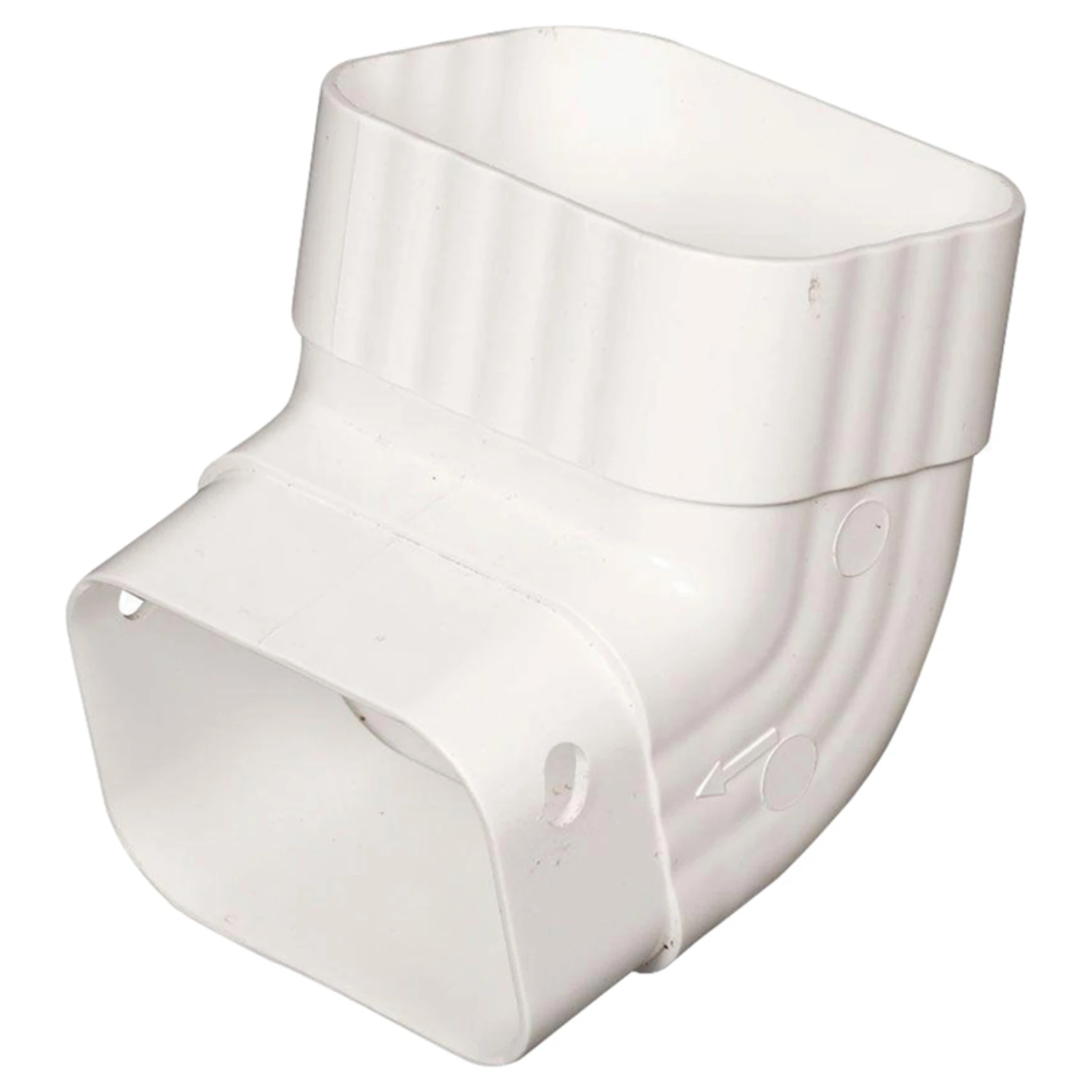 Front Gutter Elbow, Vinyl, White, 2 x 3-In.