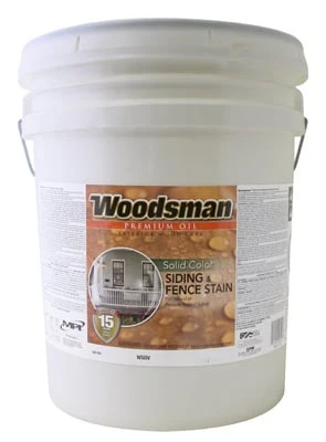 Woodsman House & Trim Stain, Oil Base, Solid-Color, Neutral Base, 5 Gallons