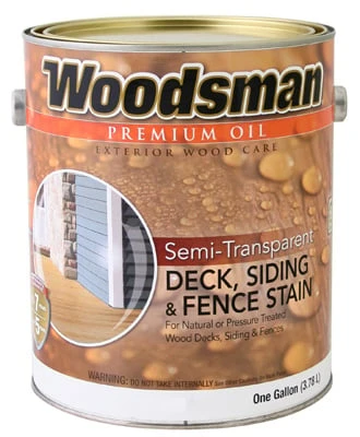 Woodsman Deck & Siding Stain, Oil Base, Semi-Transparent Redwood, 1 Gallon