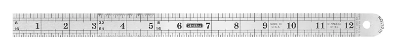 Precision Ruler, Flexible Stainless Steel, 12 In.