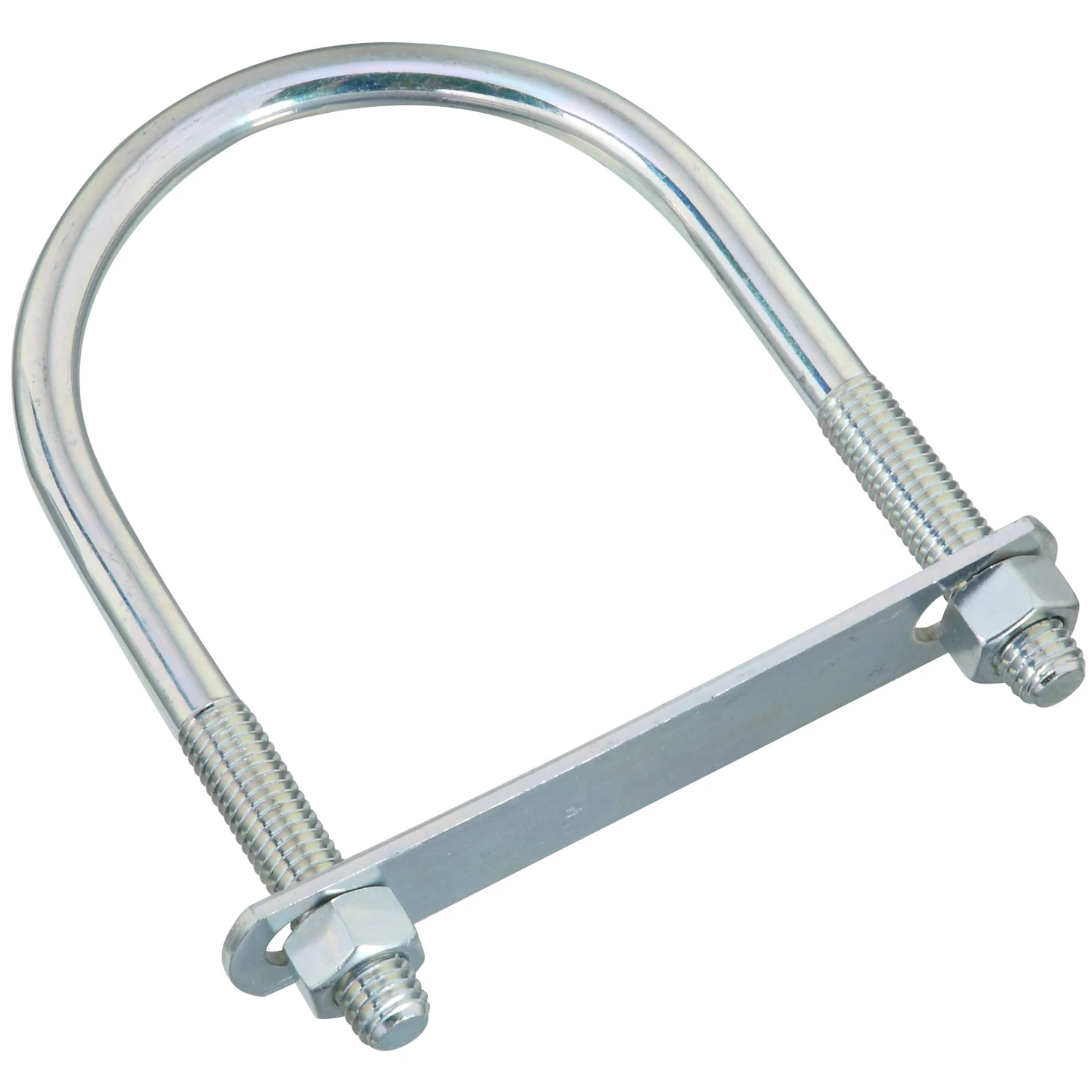 U-Bolt with Plate & Nuts, Zinc, 1/2 x 4 x 6-1/2 In.