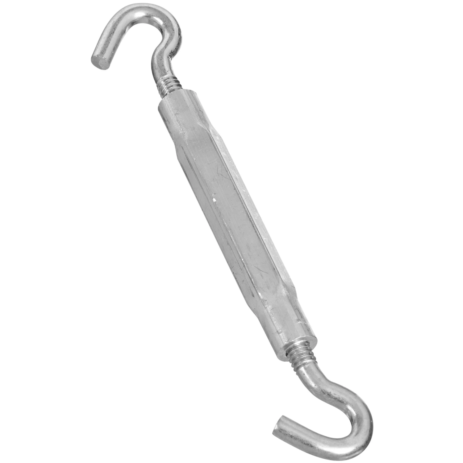 Hook/Hook Turnbuckle, Zinc, 1/4 x 7-1/2 In.