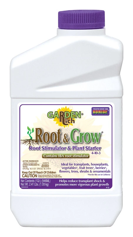 Garden Rich Root & Grow Root Stimulator & Plant Starter, 4-10-3 Fertilizer for Transplanting, 32 oz. Concentrate