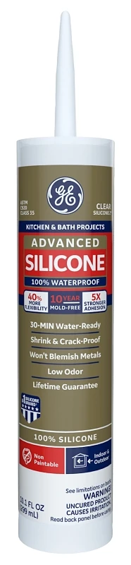 Advanced Silicone 2 Kitchen & Bath Sealant, Clear, 10.1 oz.