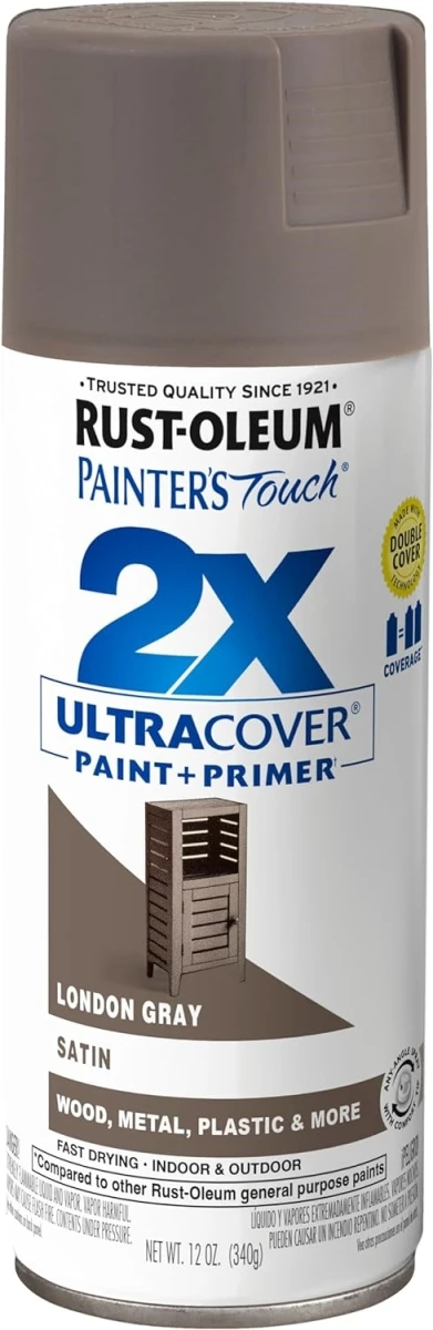 Painter's Touch 2X Spray Paint, Satin London Grey, 12-oz.