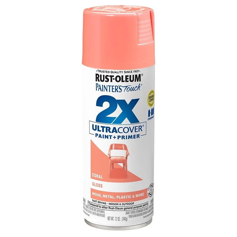 Painter's Touch 2X Spray Paint, Gloss Coral, 12-oz.