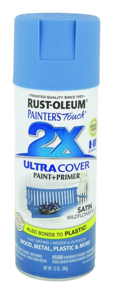 Painter's Touch 2X Spray Paint, Satin Wildflower Blue, 12-oz.
