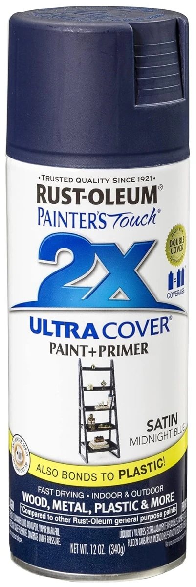 Painter's Touch 2X Spray Paint, Satin Midnight Blue, 12-oz.