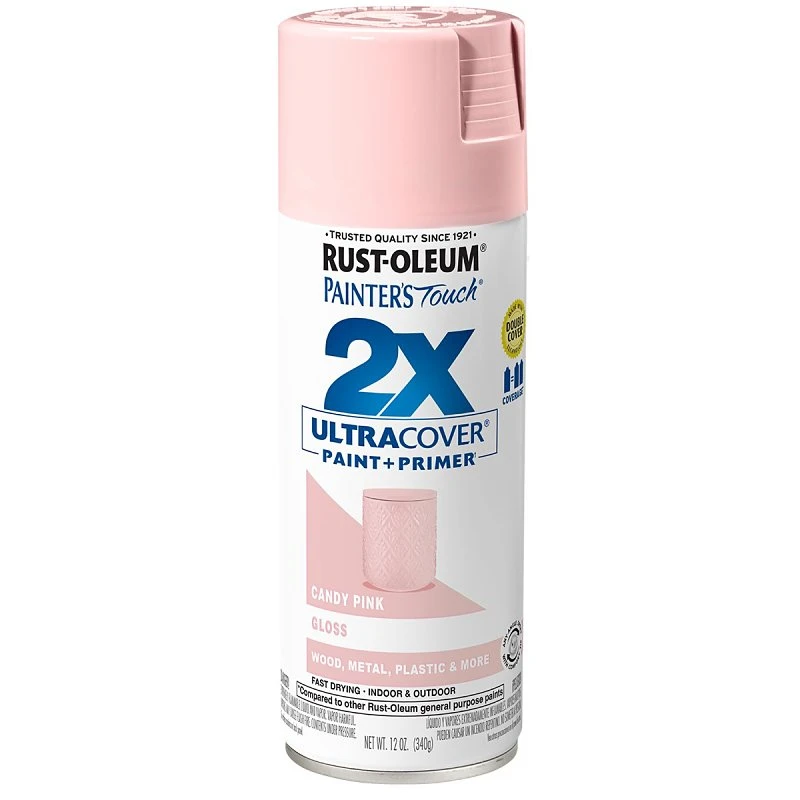 Painter's Touch 2X Spray Paint, Gloss Candy Pink, 12-oz.