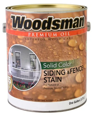 Woodsman House & Trim Stain, Oil Base, Solid-Color, White, 1 Gallon