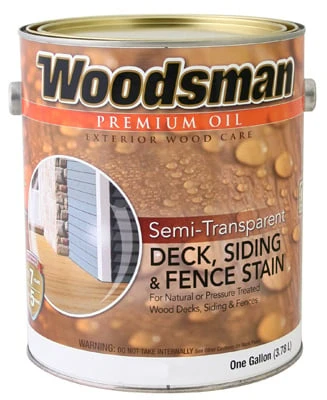Woodsman Deck & Siding Stain, Oil Base, Semi-Transparent Light Base, 1 Gallon