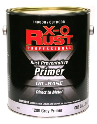 X-O Rust Professional Interior/Exterior Anti-Rust Primer, Gray, Oil-Base, 1 Gallon