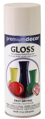 Premium Decor Spray Paint, Heirloom White Gloss, 12 oz.