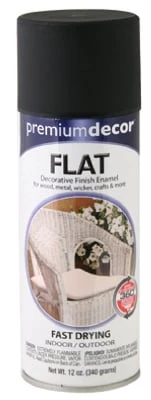 Premium Decor Spray Paint, Black Flat, 12 oz.