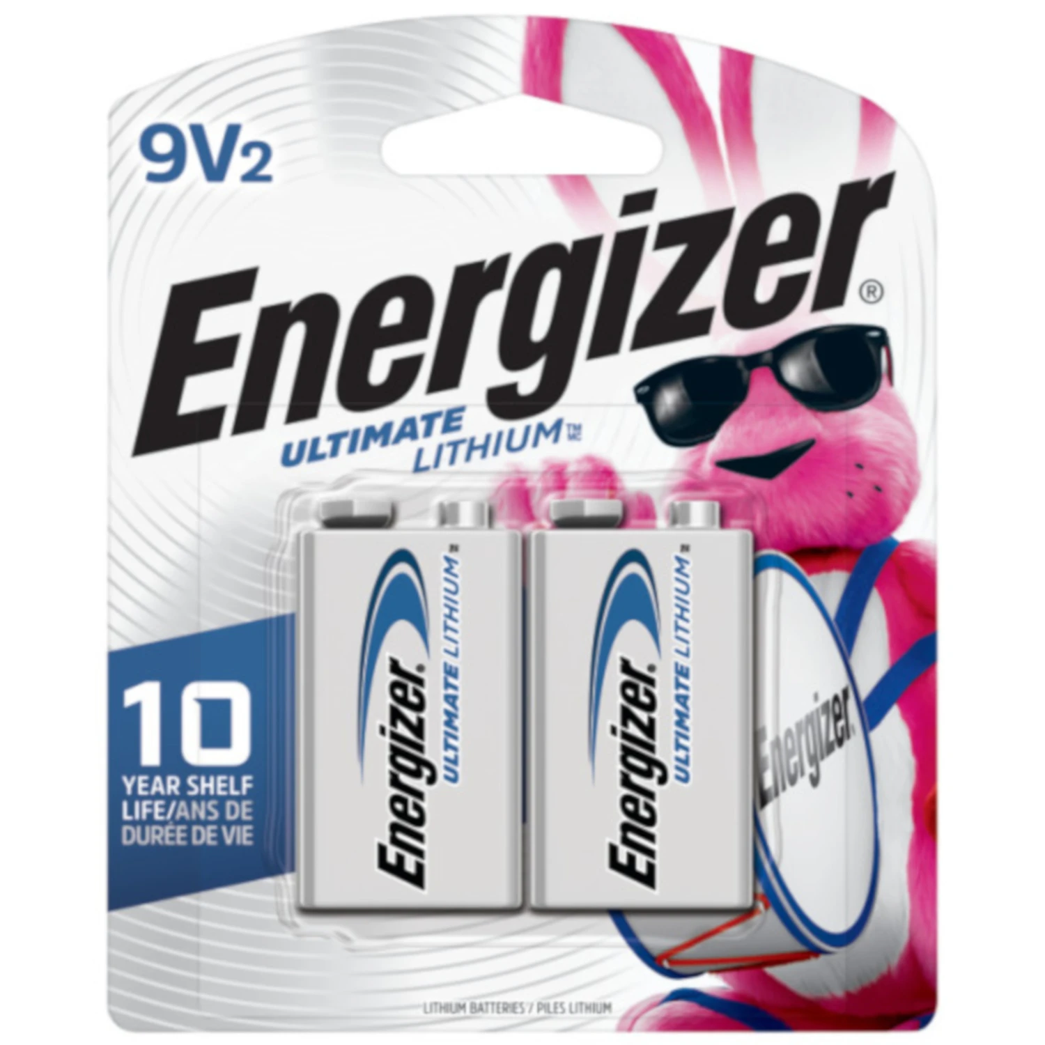 Lithium 9-Volt (9V) Batteries, 2 Pack