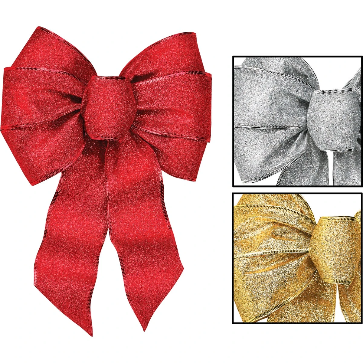 Shimmering Holiday Bows, Assorted, 8.4 x 14 In.