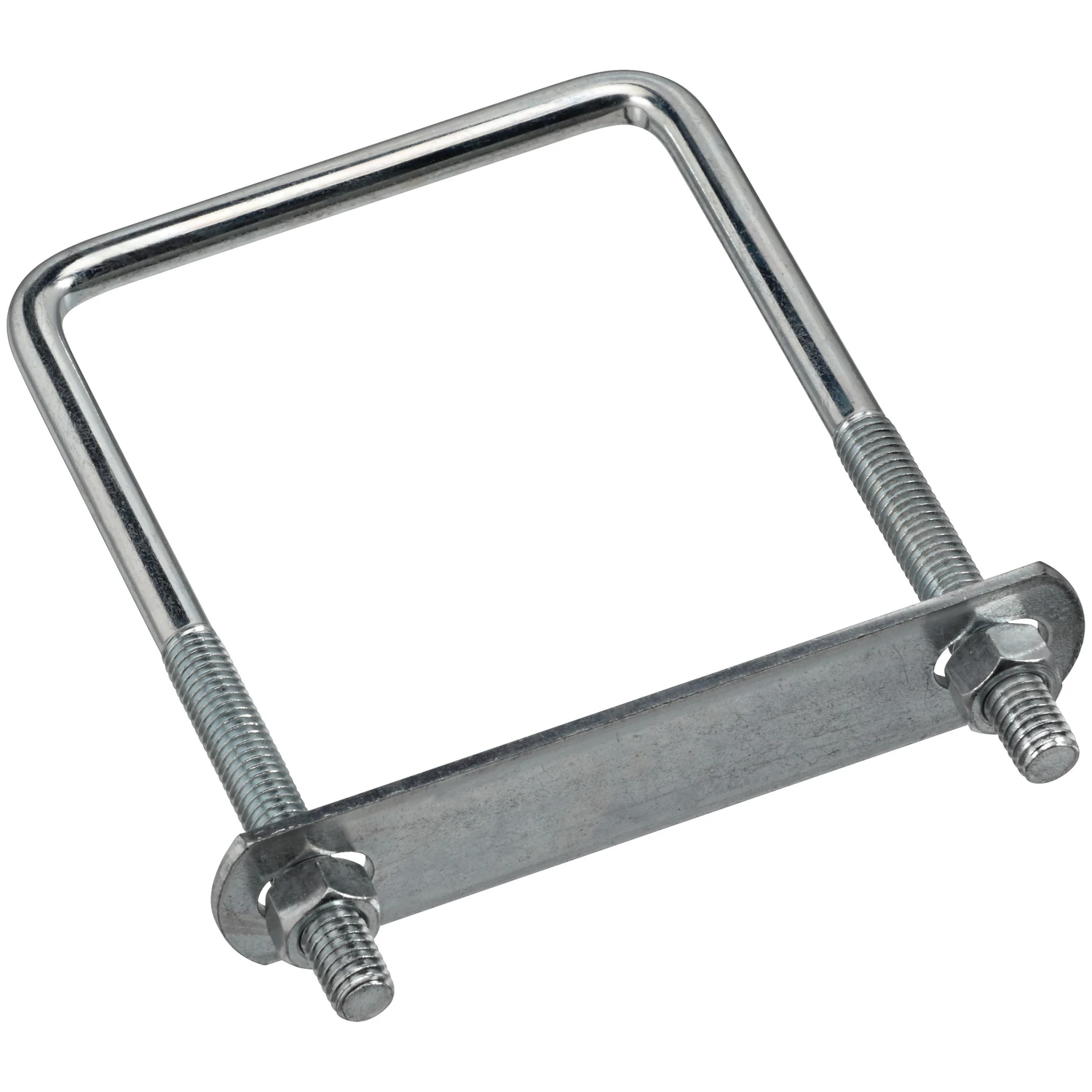 Square U Bolt With Plate & Hex Nuts, Zinc, 3/8 x 3-5/8 x 5 In.