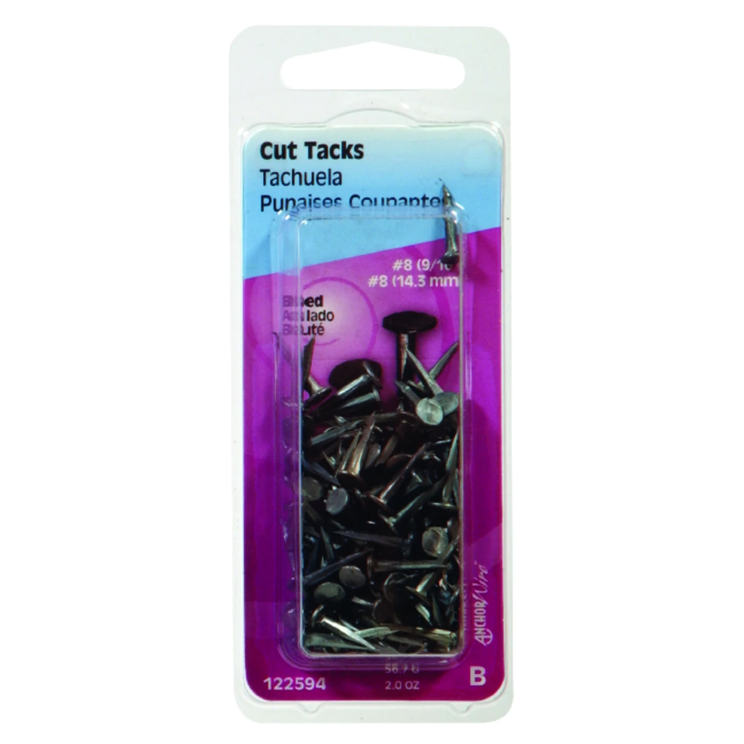 Cut Tacks, #8 Blued, 9/16-In., 2-oz.