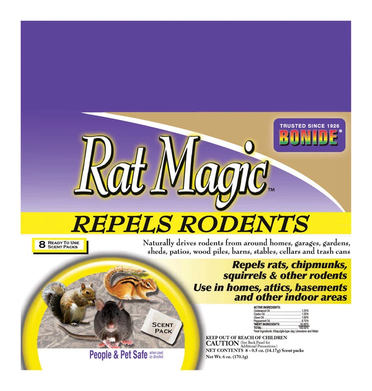 Rat Magic Scented Packs, For Indoor & Outdoor Rodent Control, People & Pet Safe, 8-Ct. Ready-to-Use